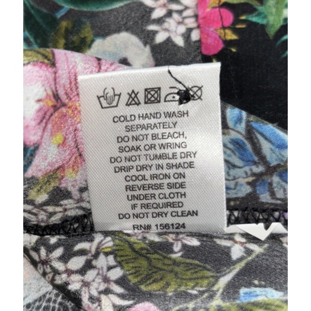 NEW Shana Apparel Floral Tunic Size M Multi Color Long Sleeve Button Boho Hippie - Picture 11 of 12